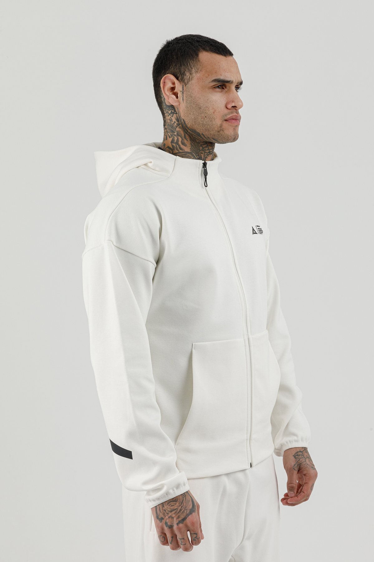 Tam Boy Fermuarlı Erkek Kapüşonlu Sweatshirt - 180010-M.02