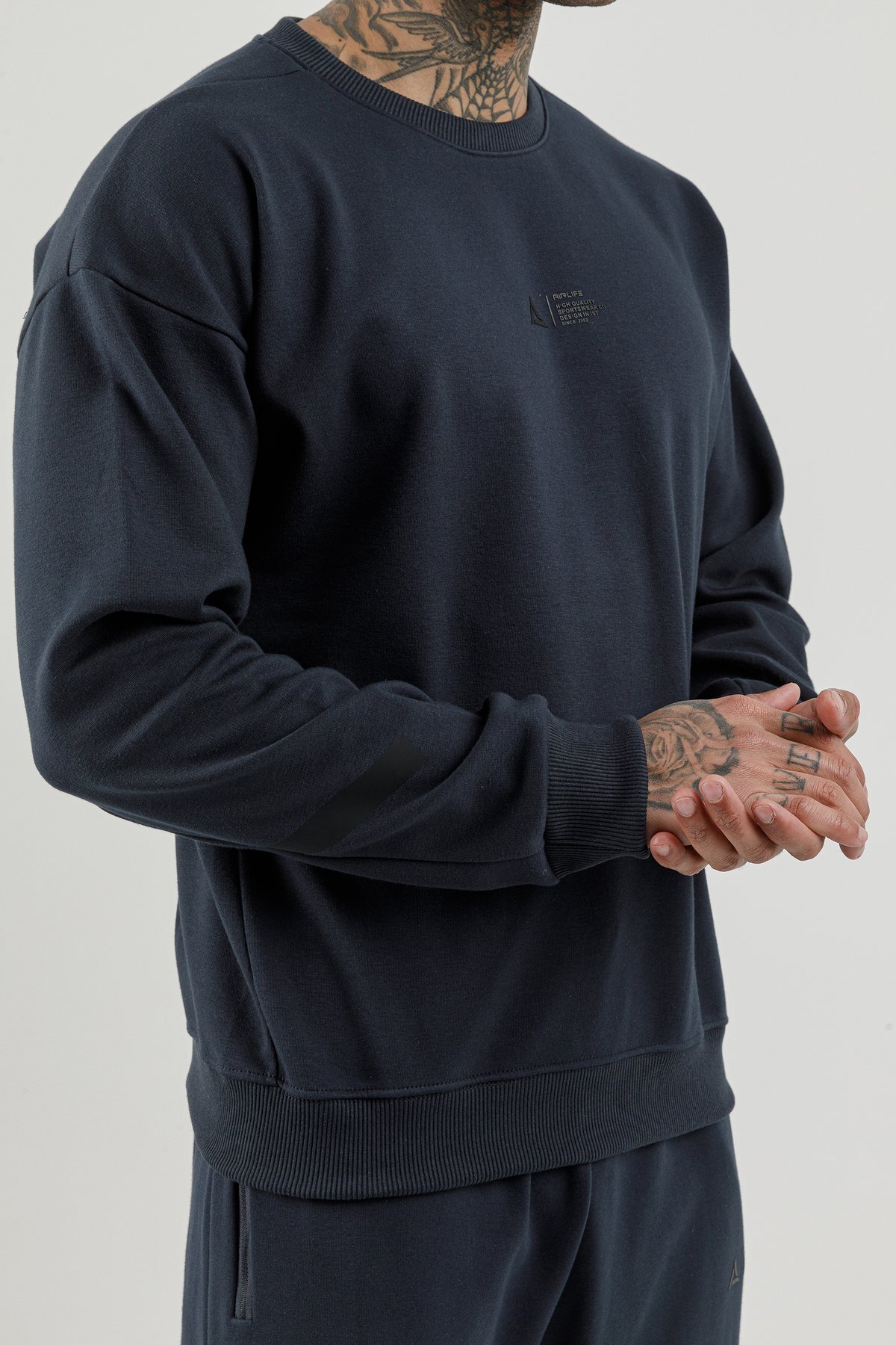 Sıfır Yaka Erkek Sweatshirt - 180011-M.02