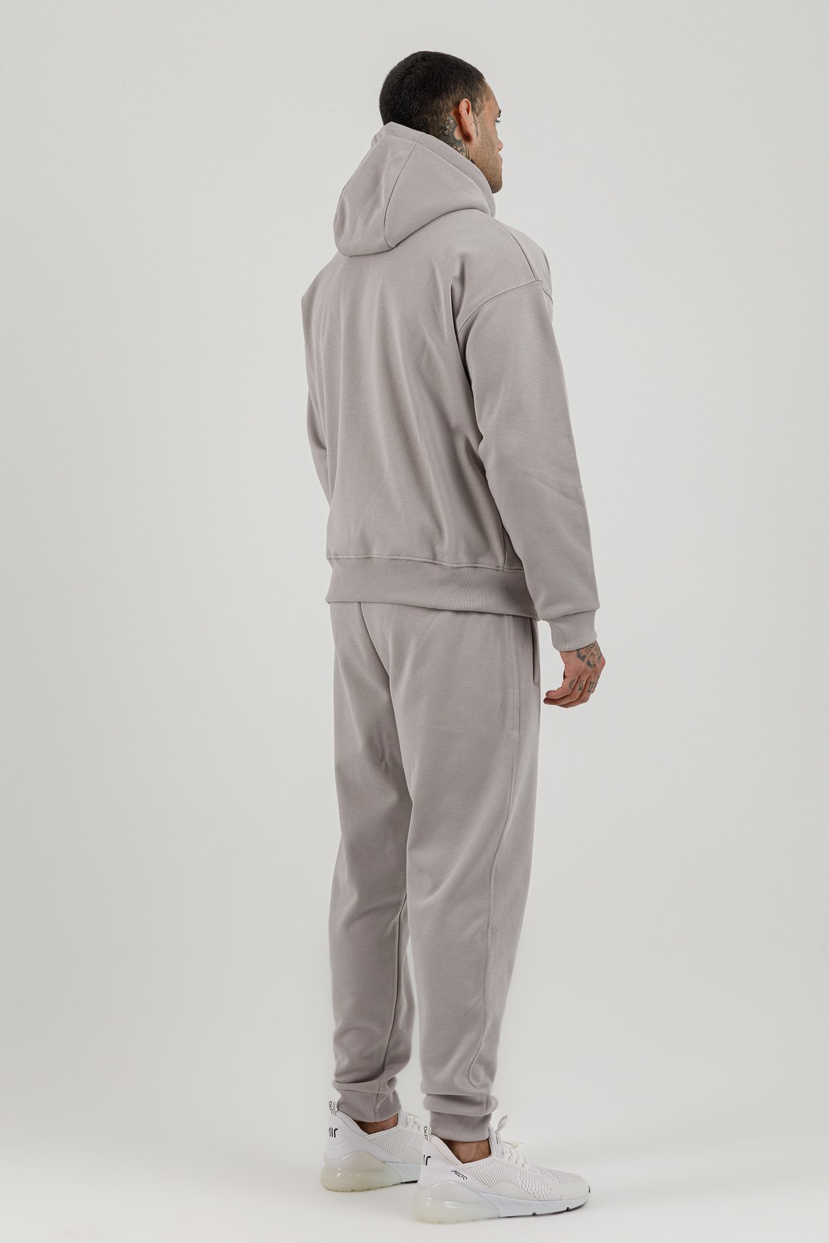 Tam Boy Fermuarlı Kanguru Cepli Erkek Kapüşonlu Sweatshirt - 180019-M.02