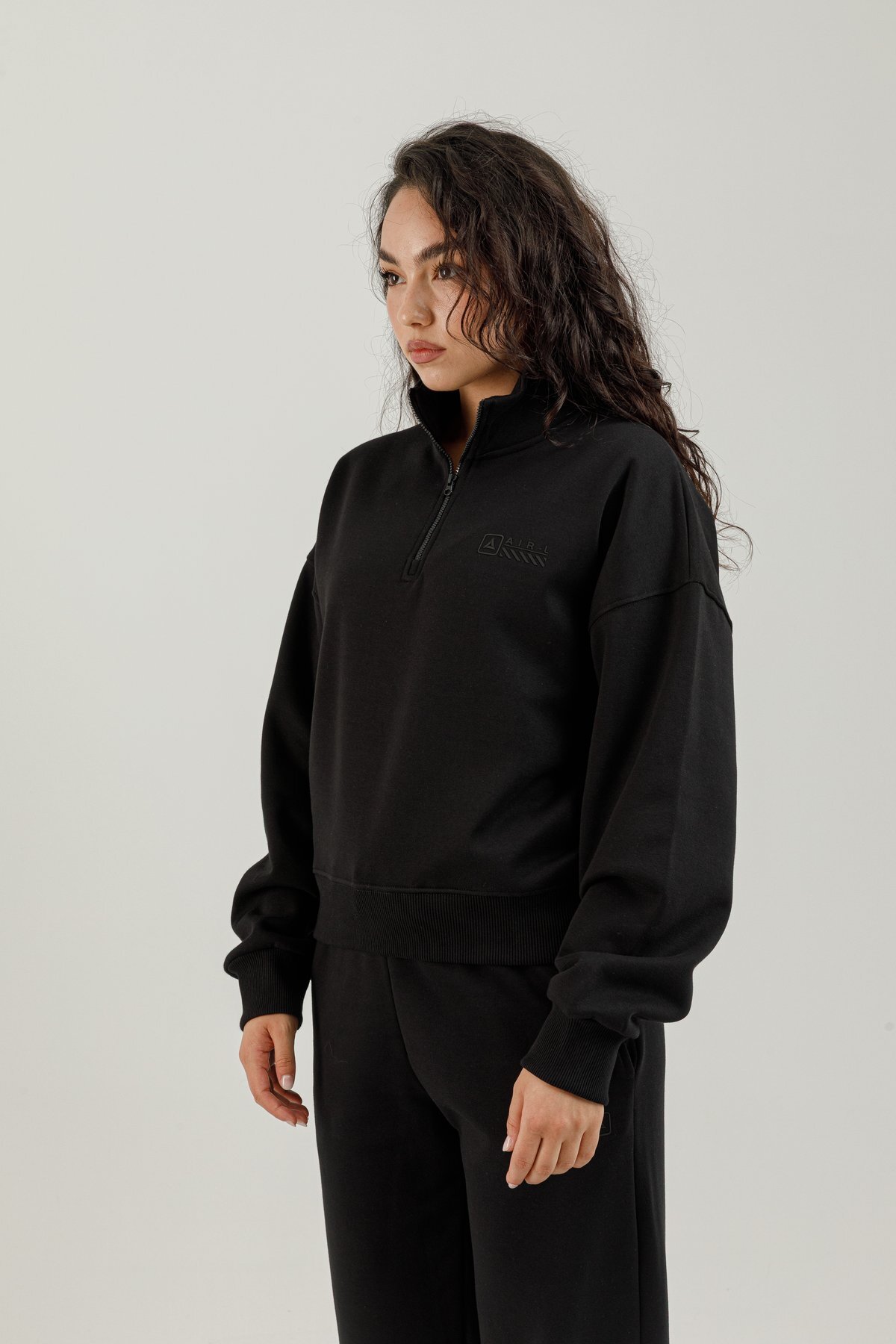 Yarım Fermuarlı Kadın Dik Yaka Sweatshirt - 180022-W.02