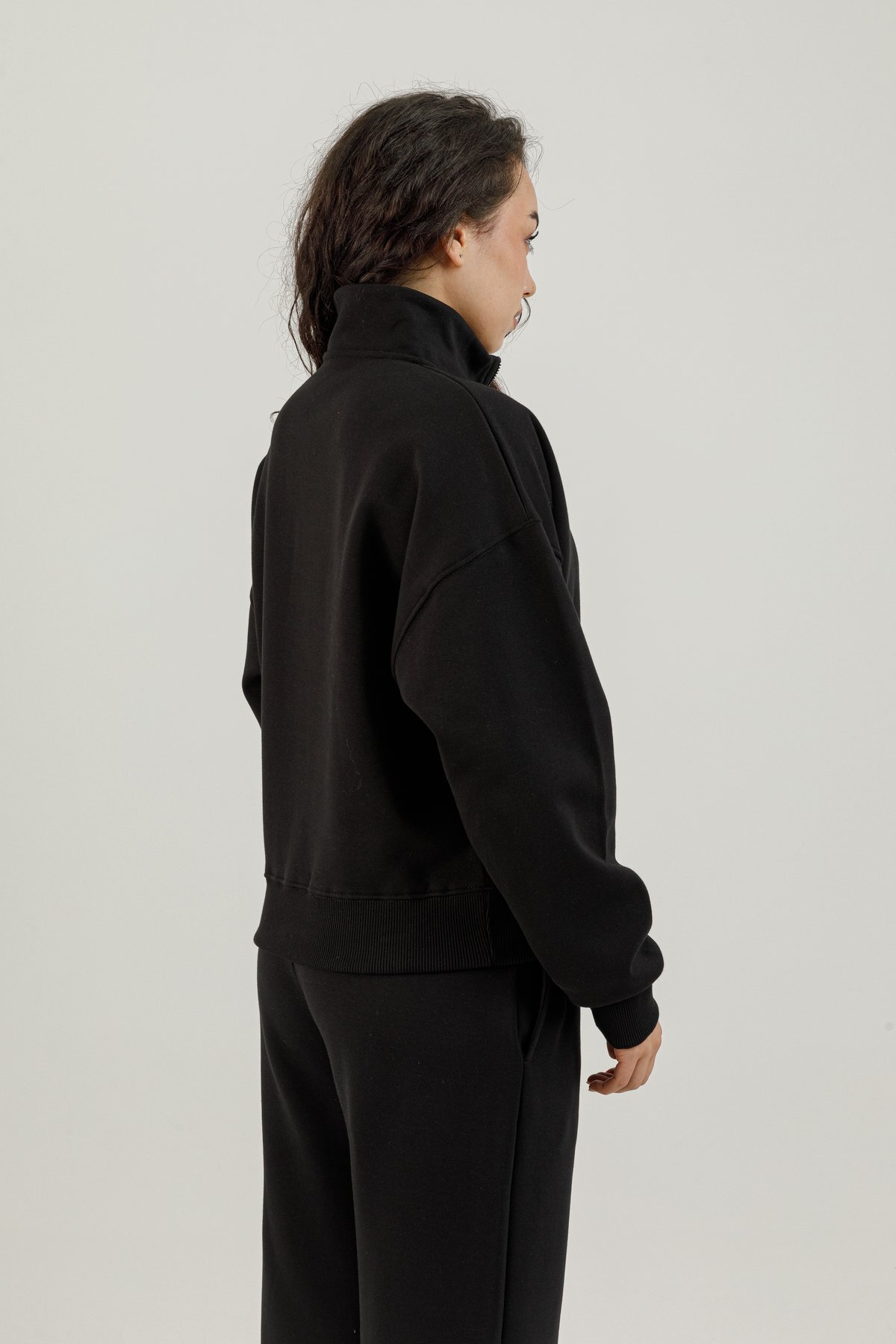 Yarım Fermuarlı Kadın Dik Yaka Sweatshirt - 180022-W.02