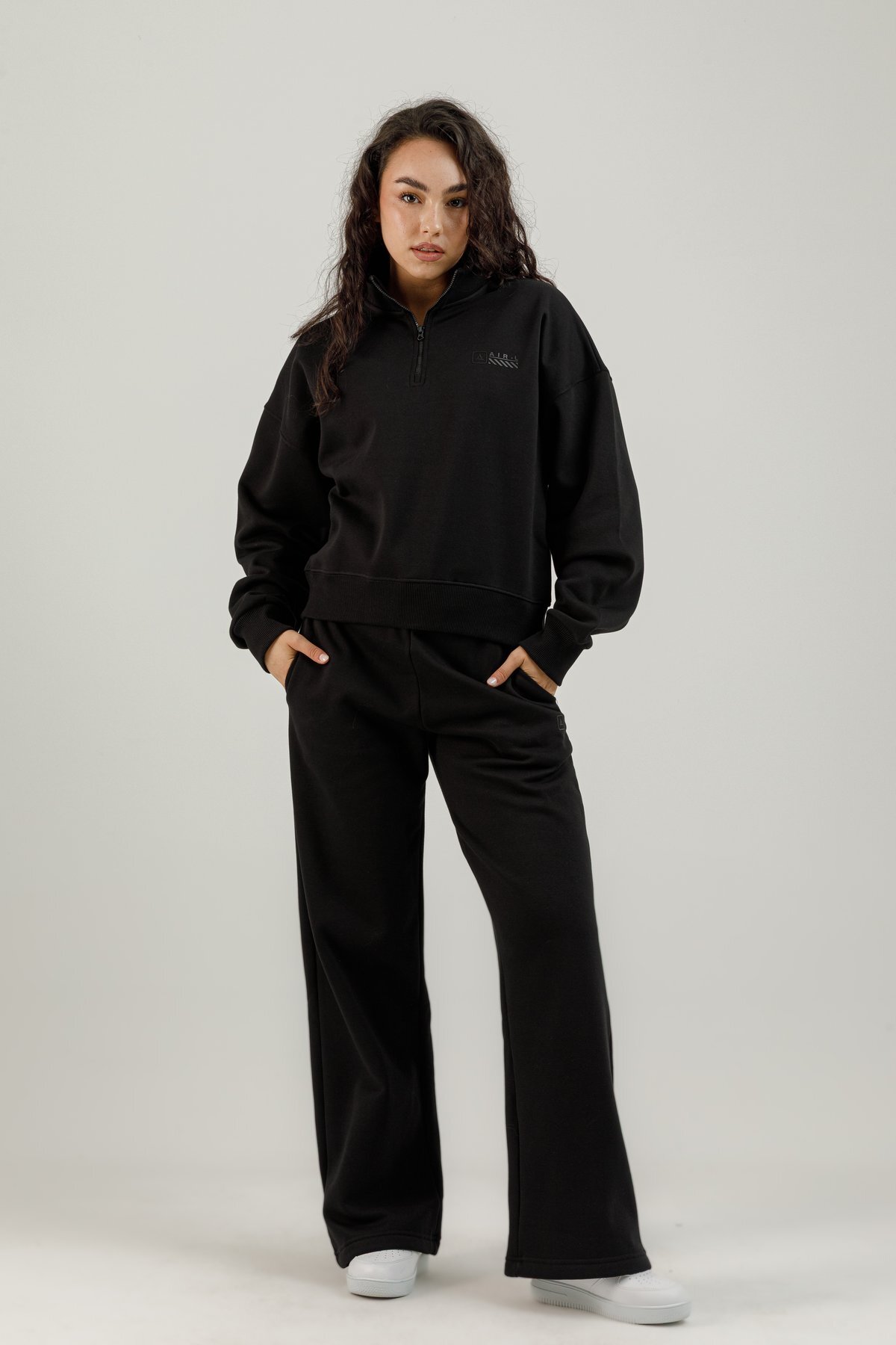 Yarım Fermuarlı Kadın Dik Yaka Sweatshirt - 180022-W.02