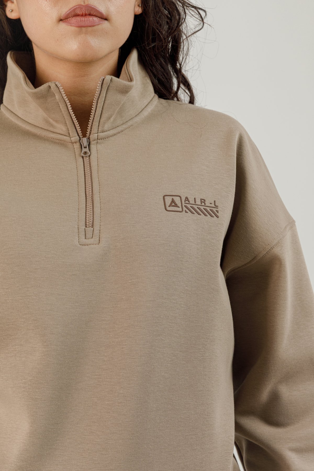 Yarım Fermuarlı Kadın Dik Yaka Sweatshirt - 180022-W.02