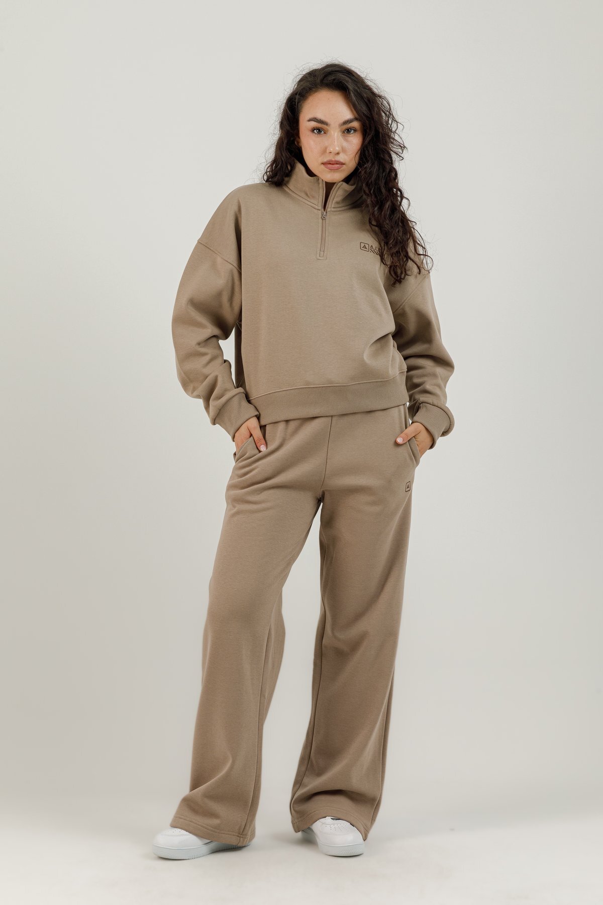 Yarım Fermuarlı Kadın Dik Yaka Sweatshirt - 180022-W.02