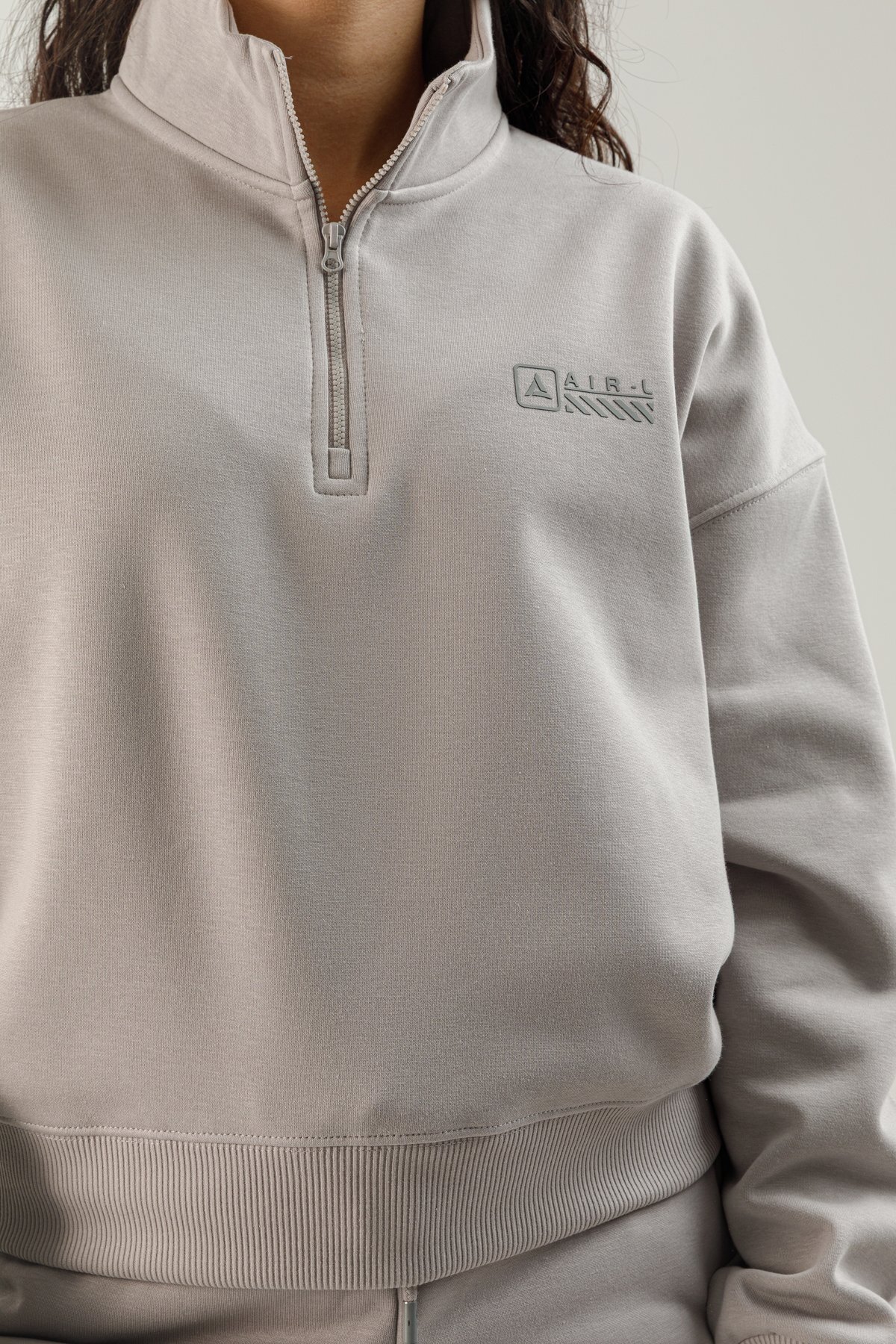 Yarım Fermuarlı Kadın Dik Yaka Sweatshirt - 180022-W.02
