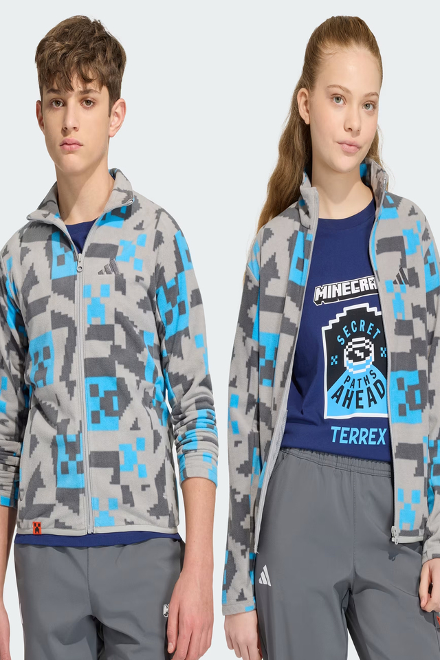 Adidas Minecraft Erkek Çocuk Fermuarlı Polar Sweatshirt