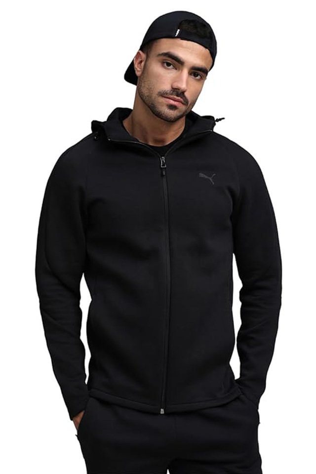 Erkek Tam Boy Fermuarlı Kapüşonlu Sweatshirt