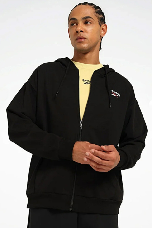 Erkek Kapüşonlu ve Tam Boy Fermuarlı Üst