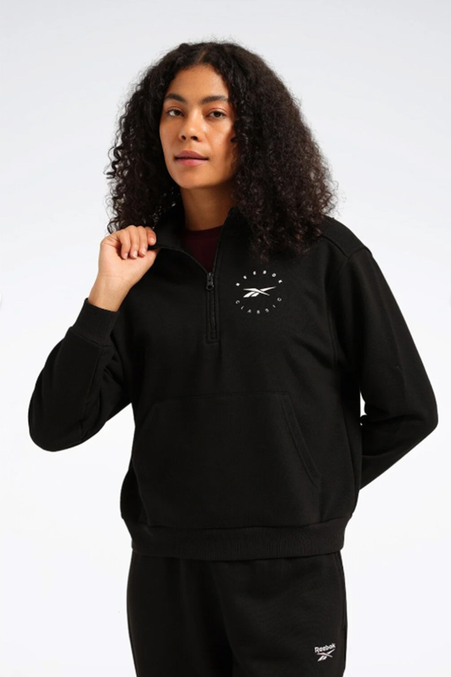 Kadın Dik Yakalı ve Yarım Fermuarlı Üst