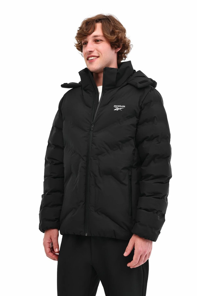 Erkek Kapüşonlu ve Tam Boy Fermuarlı Şişme Kaban