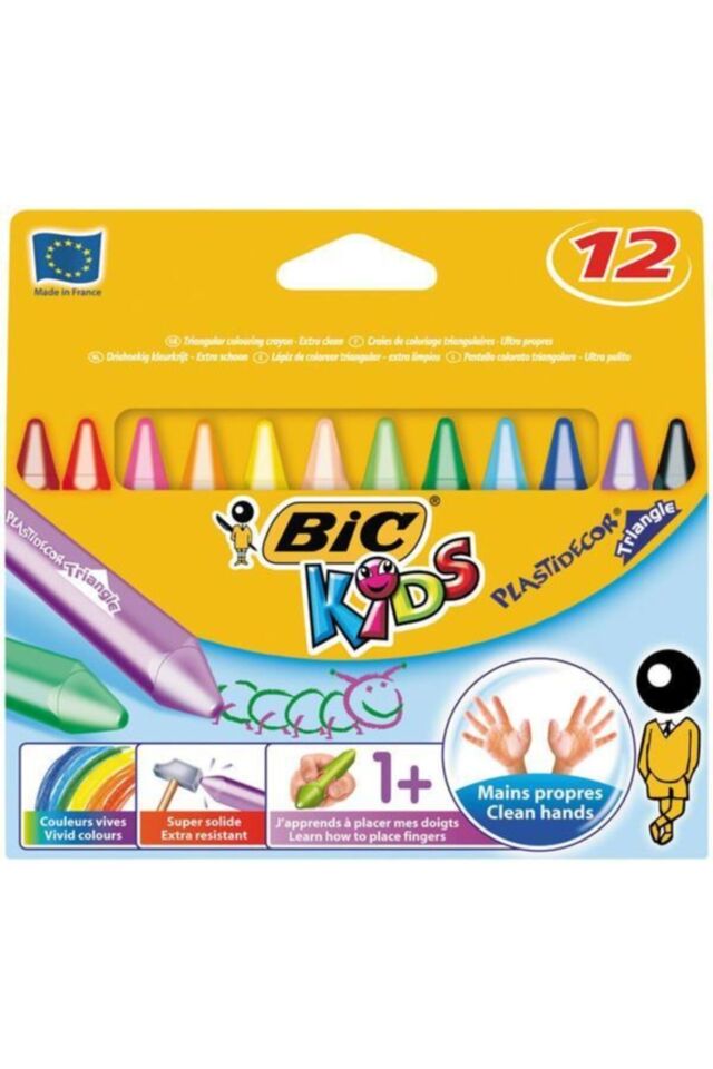 BIC ELLERİ KİRLETMEYEN ÜÇGEN PASTEL 12 RENK