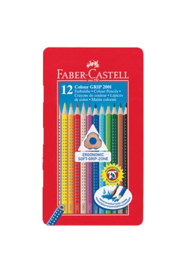 FABER CASTEL GRİP 2001 METAL KUTU BOYA KALEMİ 12