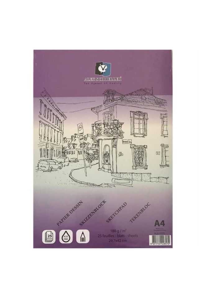 ALX.A4 180 GR. 25.Lİ YPŞ.  ESKİZ BLOK ALX-1570