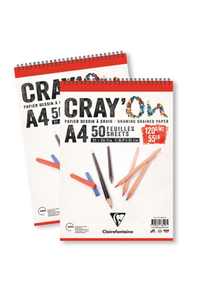 CRAY'ON ÇİZİM BLOK A5 120 GR 6'LI PAKET 50 YAPRAK ÜSTTEN SPİRALLİ - TEKLİ