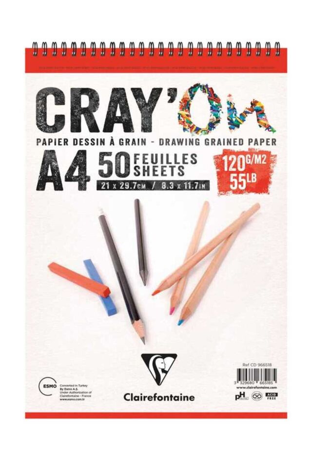 CRAY'ON ÇİZİM BLOK A4 120 GR 6'LI PAKET 50 YAPRAK ÜSTTEN SPİRALLİ - TEKLİ