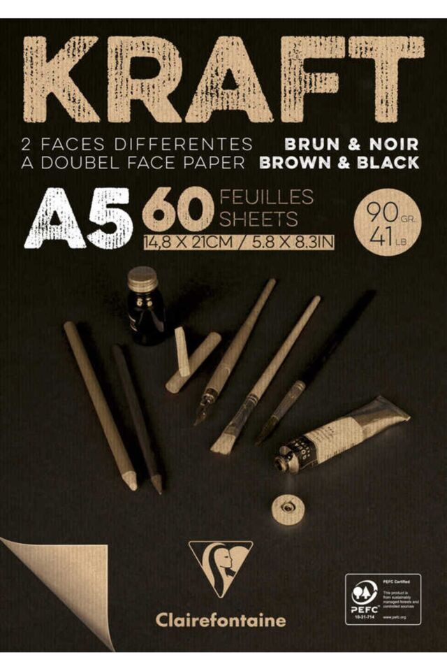 KRAFT A5 90 GR. 60 YAPRAK KISA KENARI YAPIŞKANLI - 5'Lİ