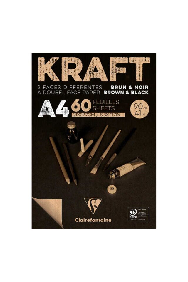 KRAFT A4 90 GR. 60 YAPRAK KISA KENARI YAPIŞKANLI - 5'Lİ