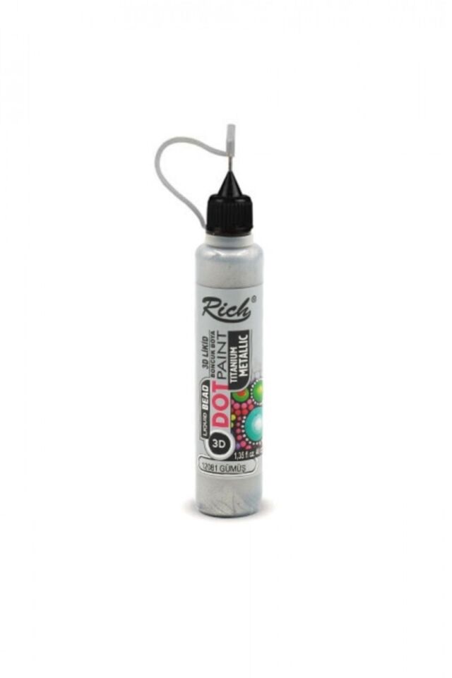 3D LİKİT BONCUK BOYA METALİK - GÜMÜŞ 040ml