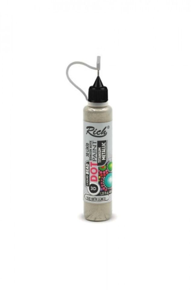 3D LİKİT BONCUK BOYA METALİK - ANTİK GÜMÜŞ 040ml
