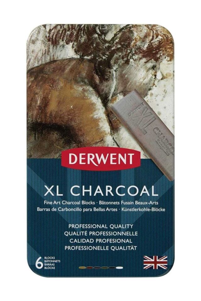 DERWENT XL CHARCOAL 6'LI METAL KUTU