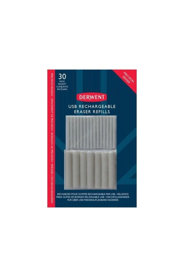 DERWENT USB ŞARJLI ELEKTRİKLİ SİLGİ YEDEĞİ (30'LU)