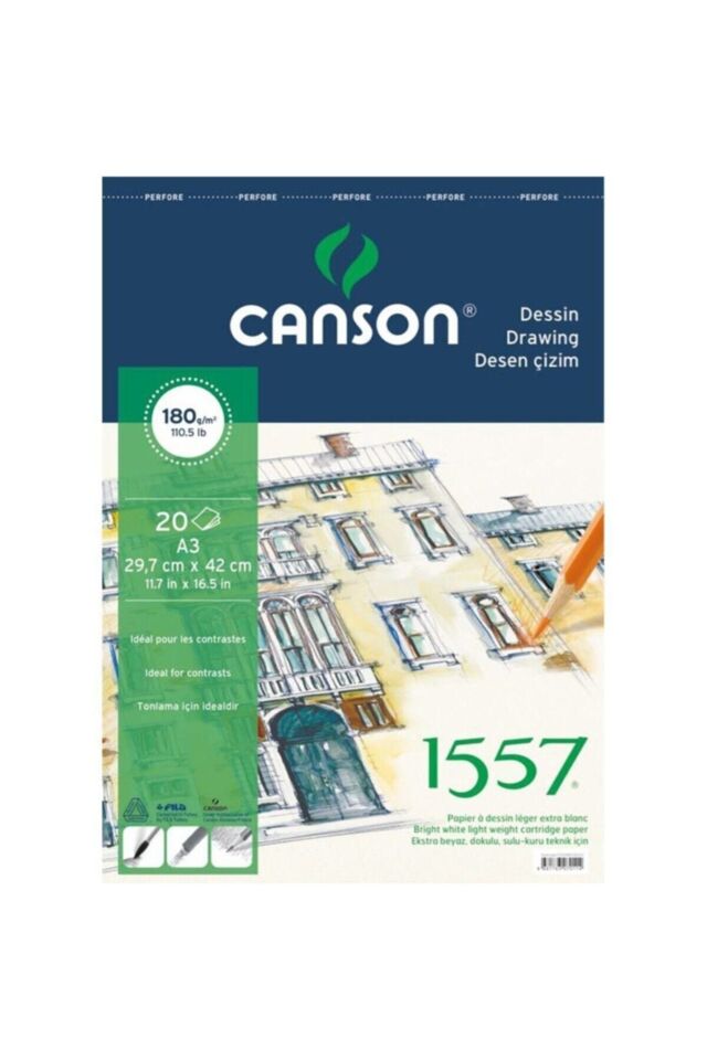 1557 RESİM VE ÇİZİM BLOK 180GR A4 20YP ÜSTTEN SPİRALLİ