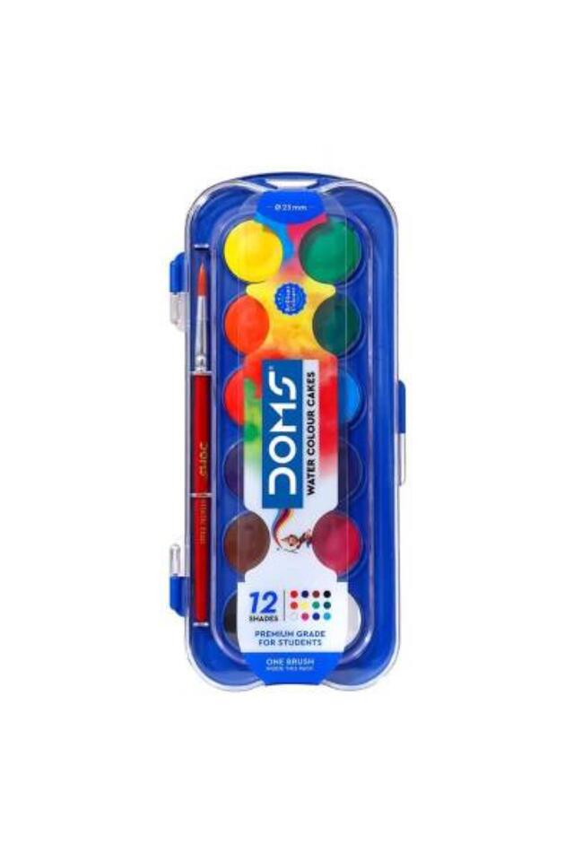 DOMS WATER COLOUR CAKES 23 mm 12 SHADES