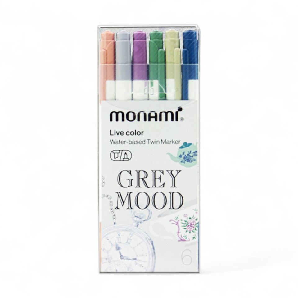 Monami̇ Li̇ve Color Çi̇zi̇m Kalemi̇ 6 Li Grey Mood