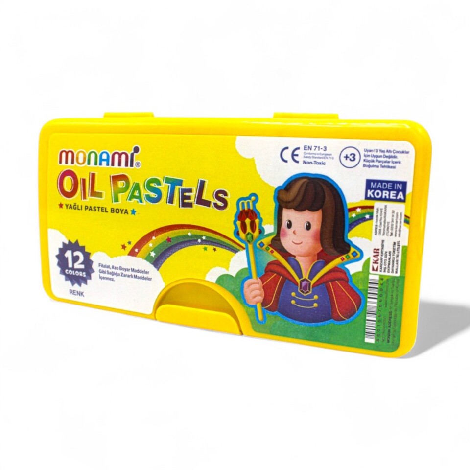 Monami̇ Pastel Boya 12 Renk Plasti̇k Kutulu