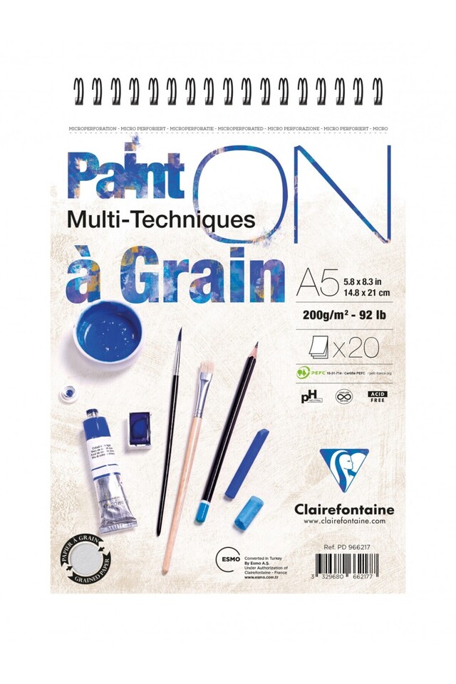 PAINT-ON A GRAIN A5 ÇİZİM BLOK 200 GR 20 YAPRAK ÜSTTEN SPİRALLİ - TEKLİ