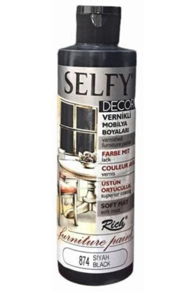 SELFY DECOR MOBİLYA BOYASI - SİYAH 240ml