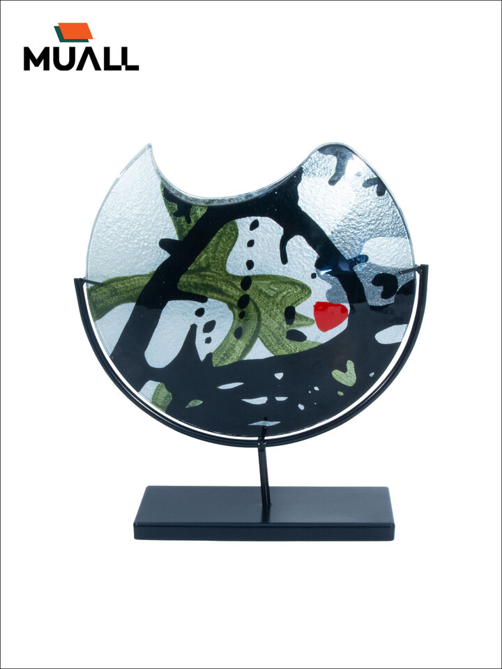 Luna Abstract Cam Dekor Obje - 37x32,5 cm