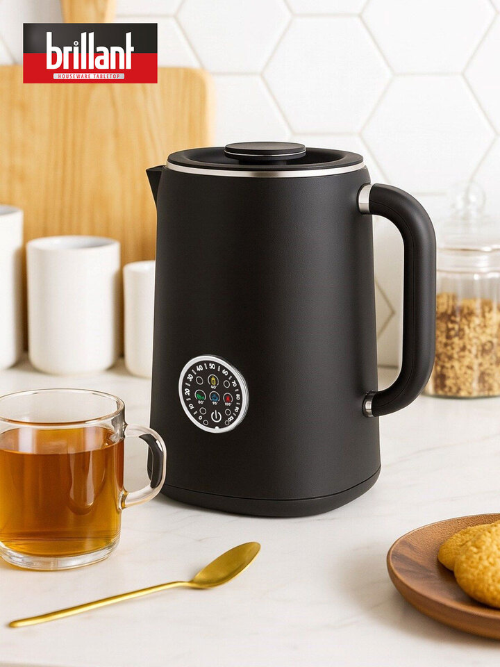 Spectrum Vintage Digital Kettle Su Isıtıcısı 1.7 Lt 1500W Dokunmatik Ekranlı - Siyah