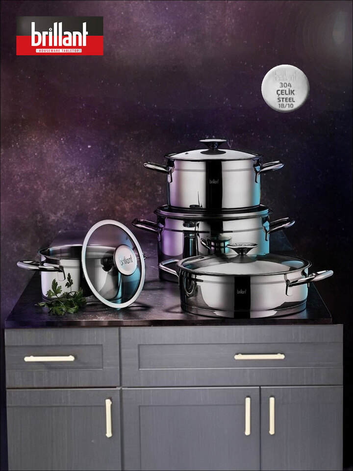 Asellas 8 Prç Çelik Tencere Seti