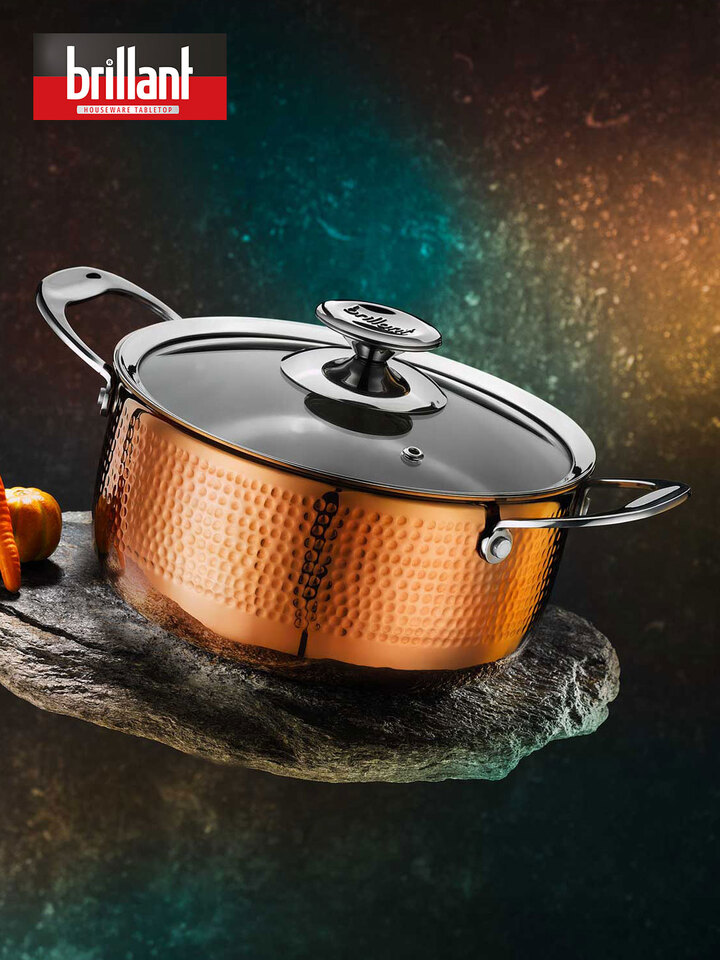 Brillant Andromeda Bakır İşlemeli Çelik Tencere 22cm
