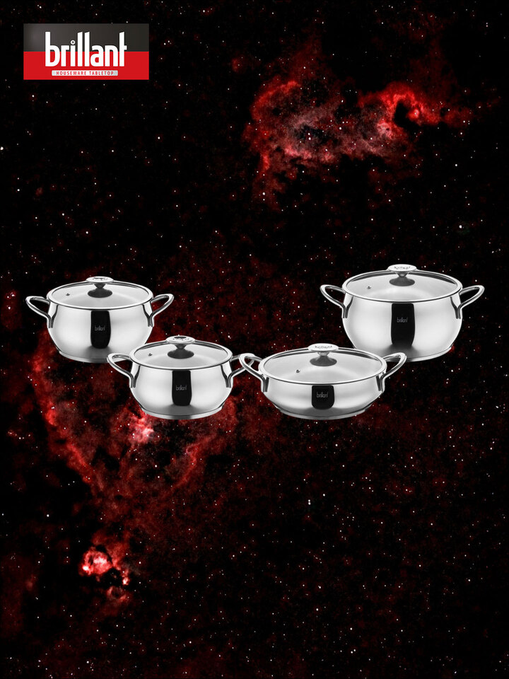 Orion 8 Prç Çelik Tencere Seti Metal Kulp