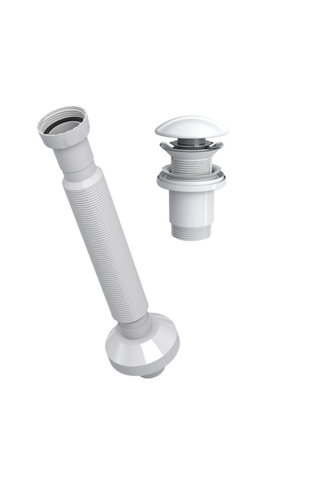 İzyapı Taşma Deliksiz Seramik  Aç Kapa Körüklü Lavabo Sifonu