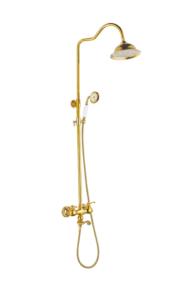 Acar Roza Gold Banyo Bataryalı Yağmur Duş Seti Altın Renkli