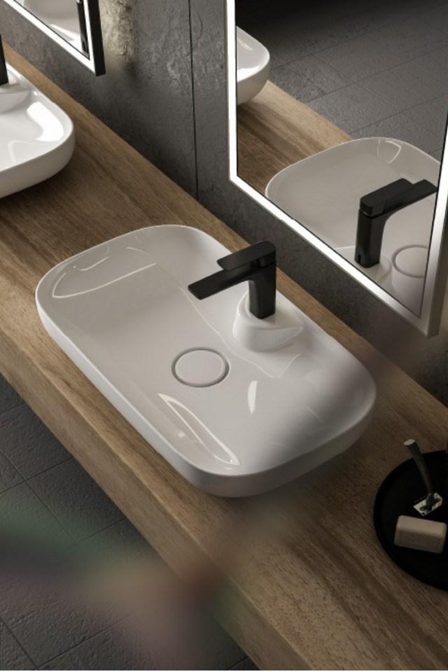 Lapino Premium Class 60 cm Tezgah Üstü Lavabo Beyaz 