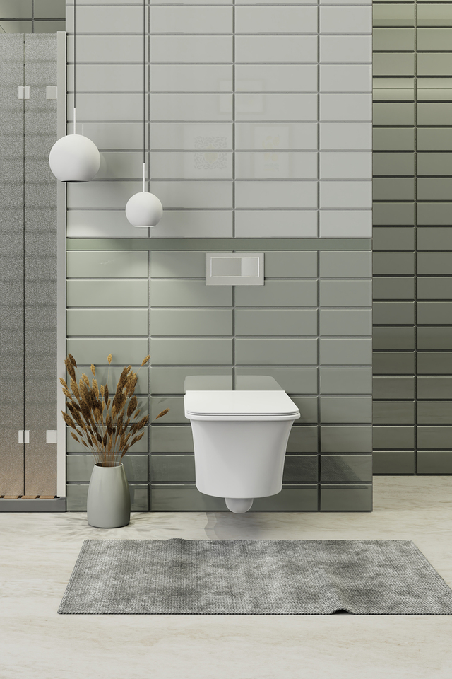 Turkuaz İbiza Asma Klozet + Klozet Kapağı Renk Beyaz