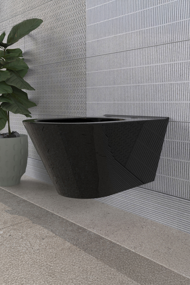 Lucco Avva 53 cm Rim Art Kanalsız Asma Klozet Siyah