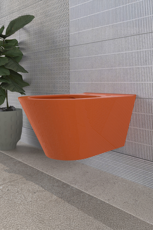 Lucco Avva 53 cm Rim Art Kanalsız Asma Klozet Turuncu