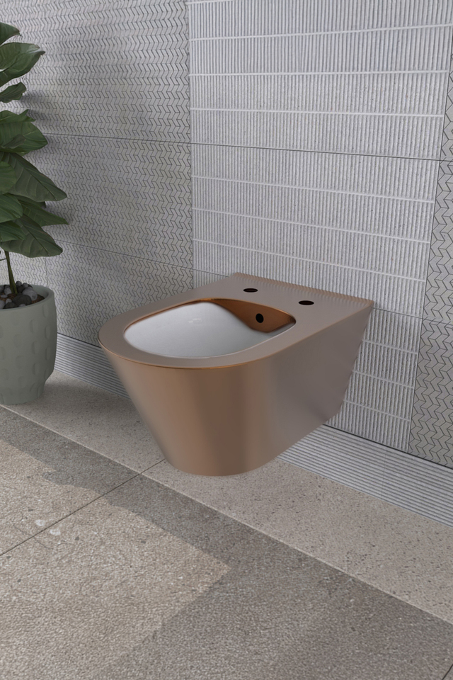 Lucco Avva Asma Klozet İçi Beyaz Dışı Komple Bronz 