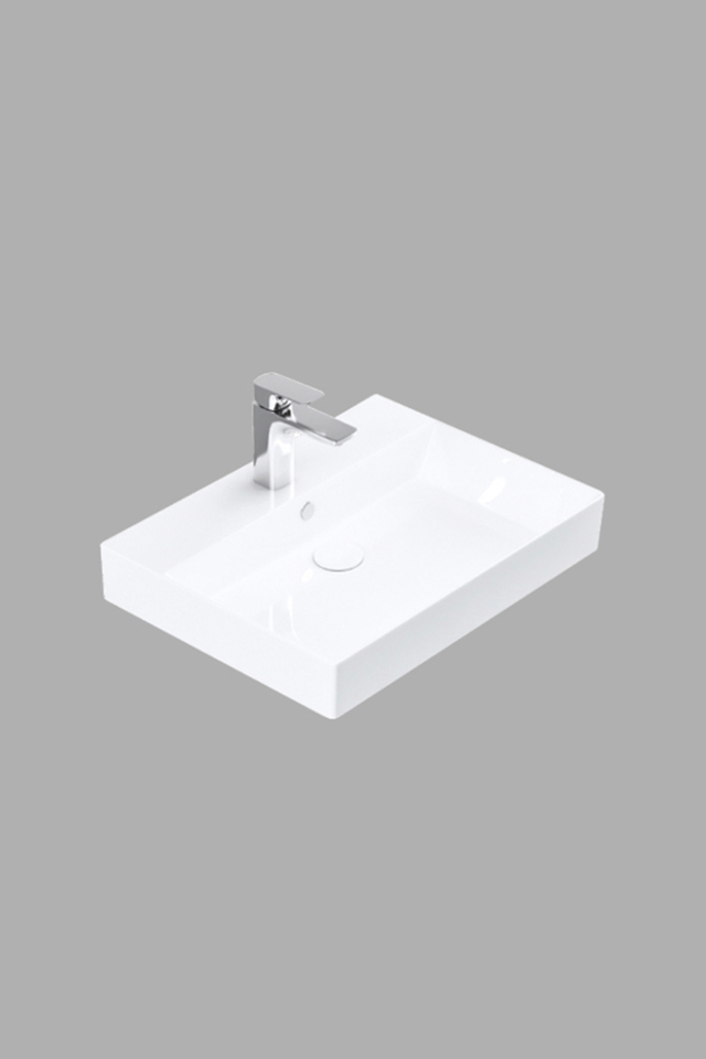 Lucco Stance 60 cm Konsollu Dikdörtgen Lavabo Beyaz 