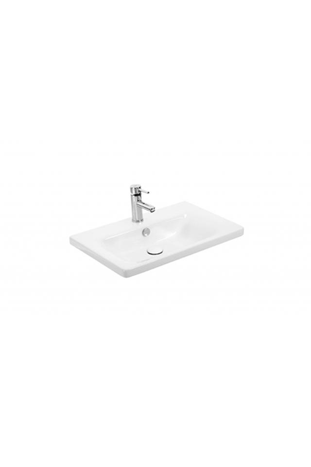 Sanovit Soft 65 cm Konsollu Oval Köşeli Lavabo Beyaz 