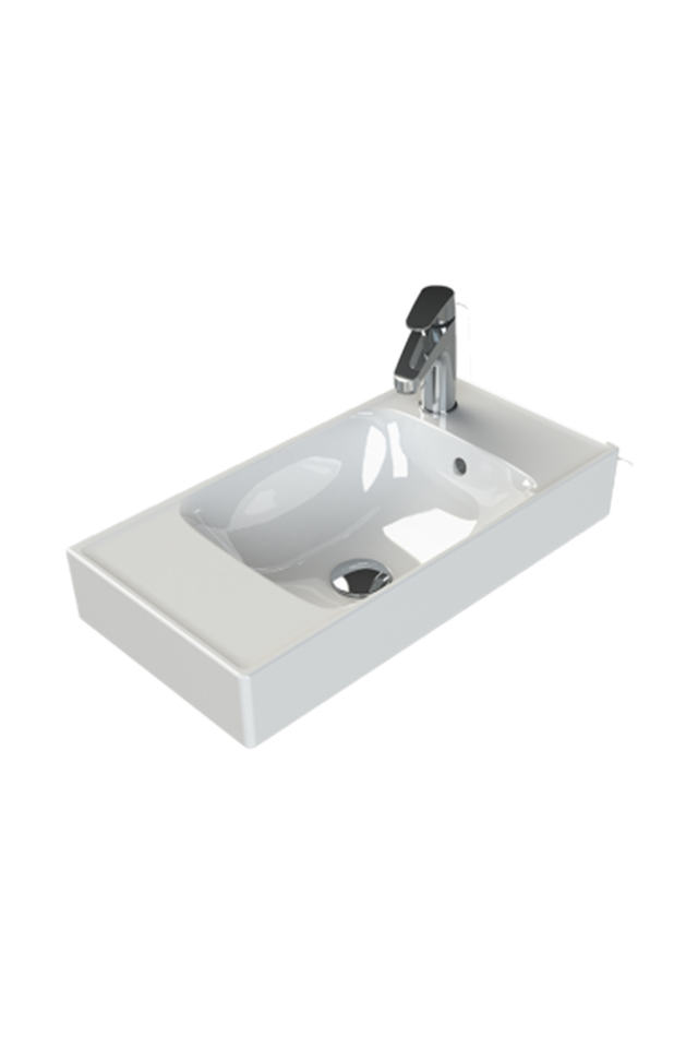 Turkuaz Sharp 60 Cm Sağ Batarya Delikli Lavabo Beyaz