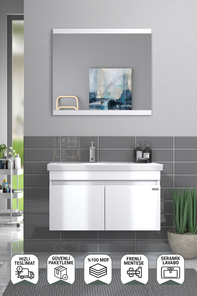 Pierre Cardin Summer 85 cm Snow White Banyo Dolabı Beyaz Renk