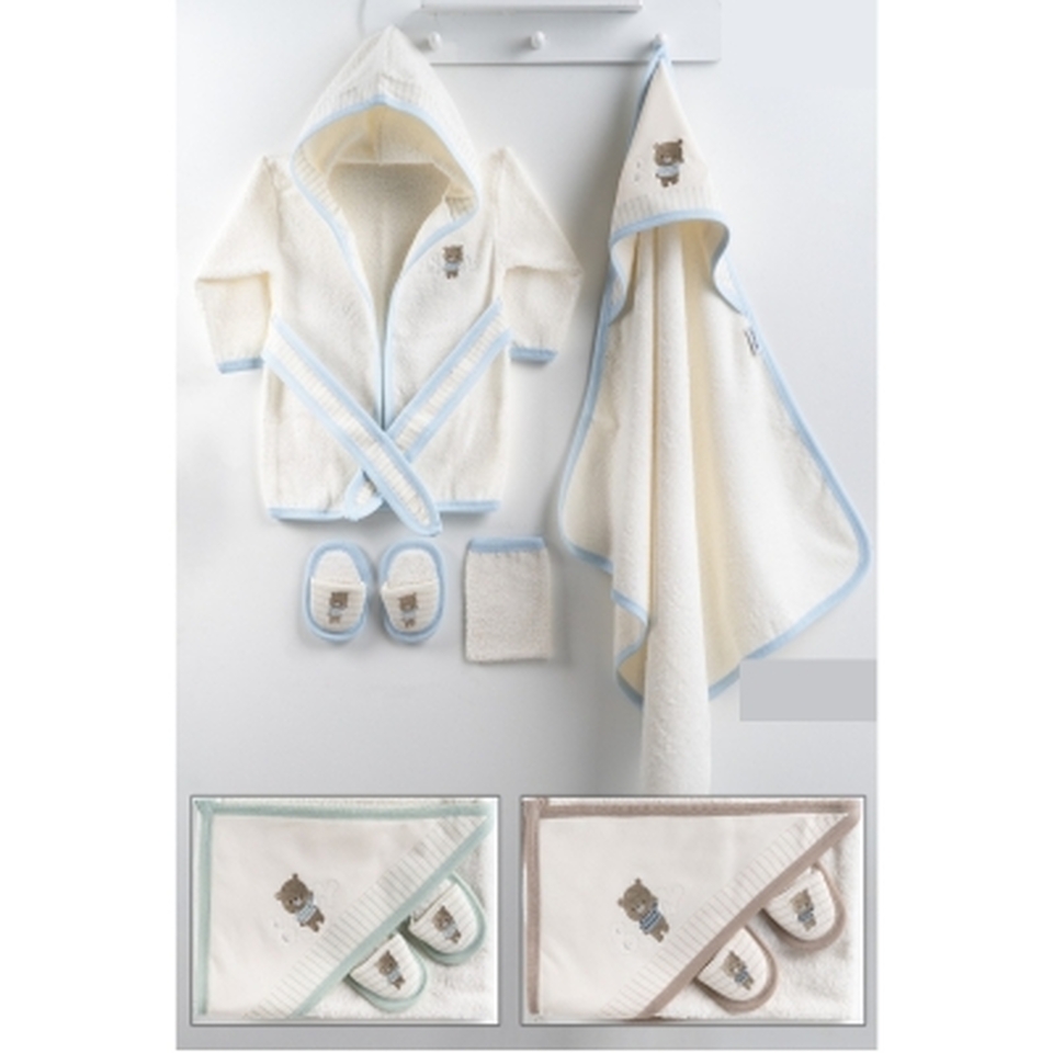 Gaye 8802 Bornoz Seti Kahverengi