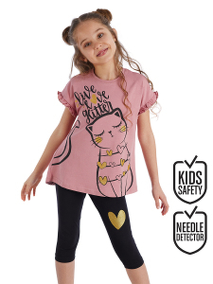 Love Cat Kız Çocuk T-shirt Tayt Takım