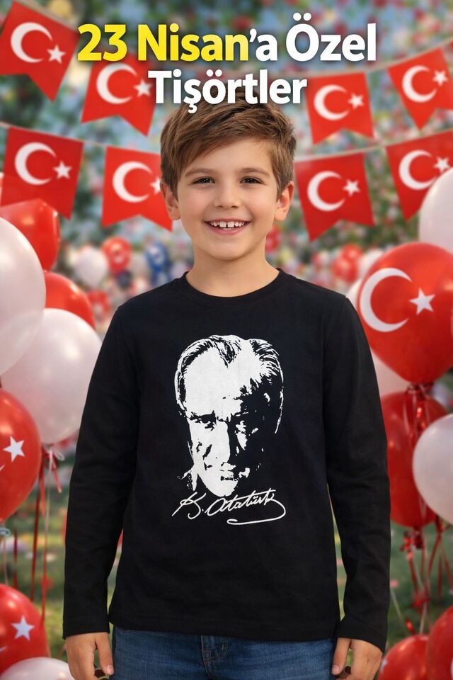 Atatürk Baskılı Uzun Kollu Tişört